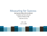 Measuring for Success- Presentation to Northwestern Mutuals Community Partners